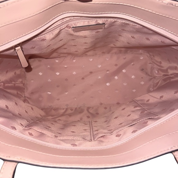 EUC Kate Spade Light Pink Leather Large Tote Shoulder Bag LoveShackFancy Pink - Picture 8 of 14